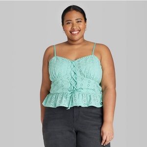 Wild Fable lace up peplum top